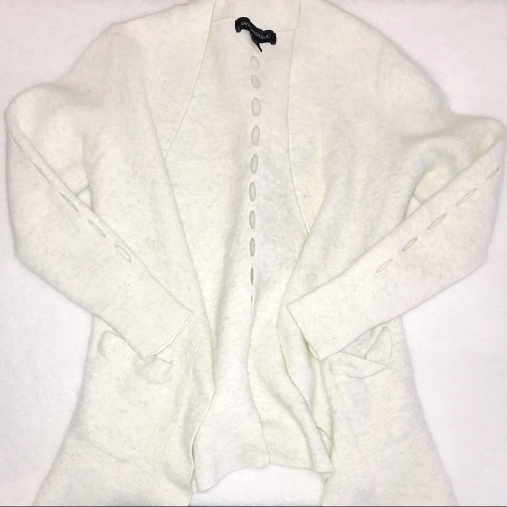 Banana Republic Off White Wool/Alpaca Cardigan